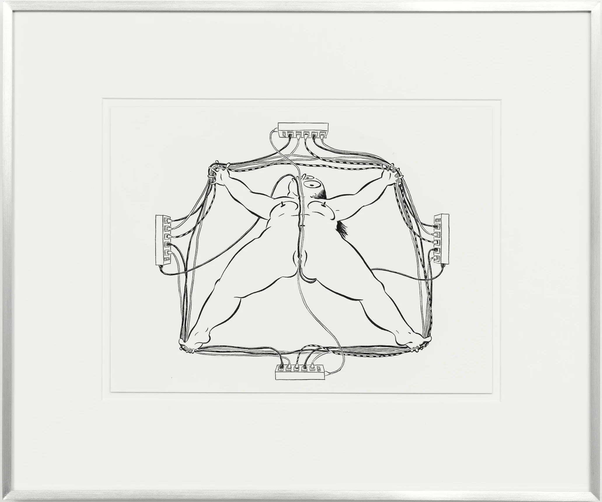 Ebecho Muslimova Fatebe Cords Organized, 2015 Ink on paper 15.5 x 18.5 inches (Framed) Courtesy of the artist and Magenta Plains, New York