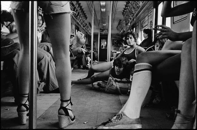 Susan Meiselas Pebbles, JoJo and Carol on the A train, New York, 1978 Silver gelatin print 18 x 24 inches (Framed) Courtesy of the artist and the Higher Pictures, New York
