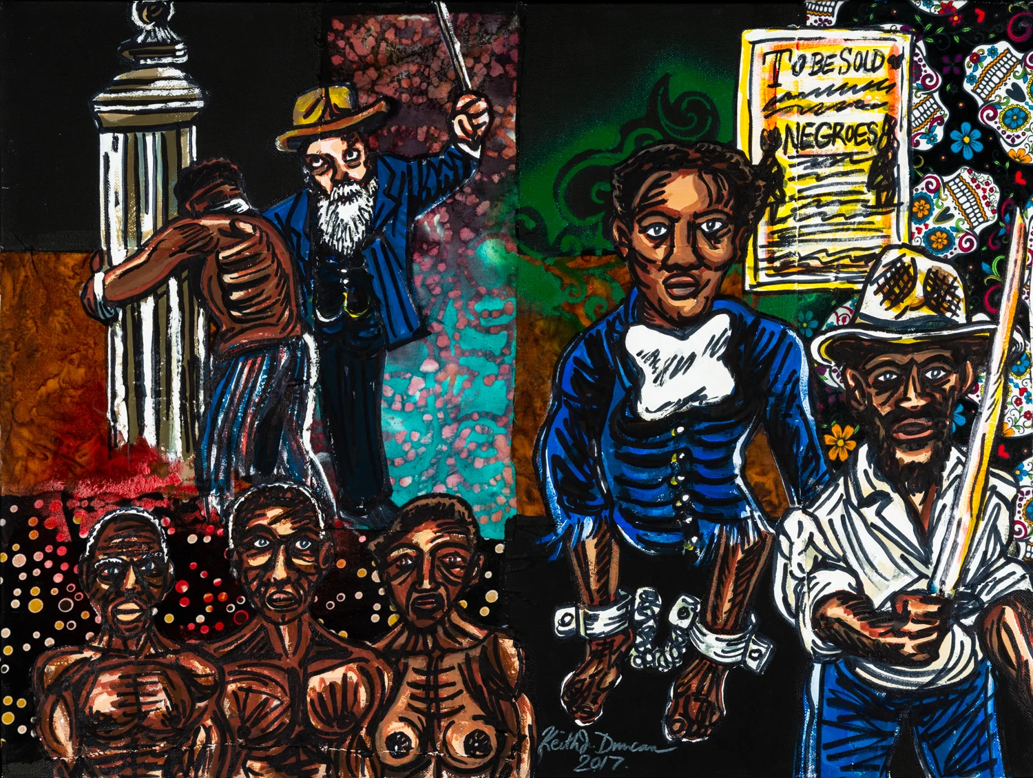 Keith Duncan The Slavery Era, 2017 Acrylic on fabric mounted on canvas 18 X 24 1/2 inches