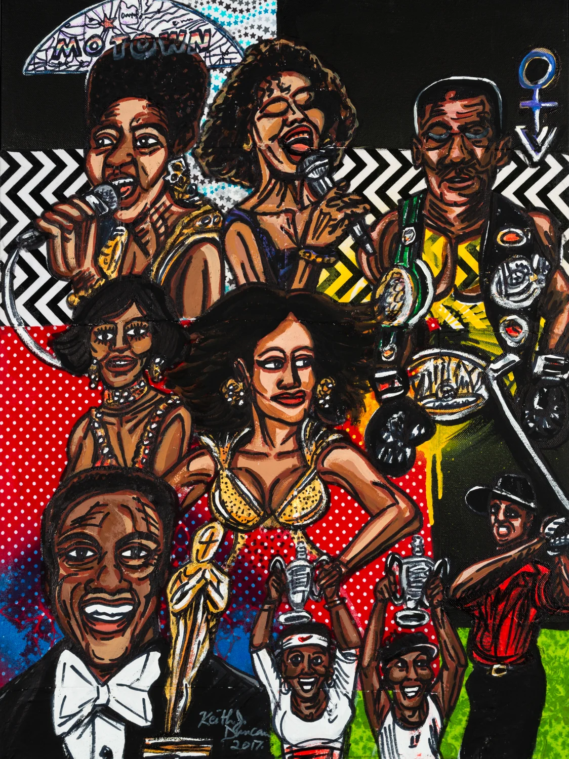 Keith Duncan Black Star Era, 2017 Acrylic on fabric mounted on canvas 24 x 18 inches