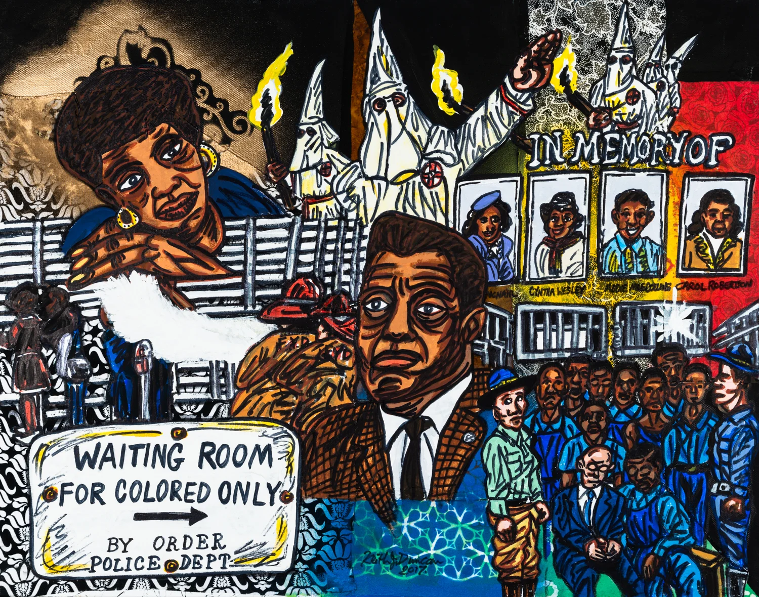 Keith Duncan Jim Crow Era, 2017 Acrylic on fabric mounted on canvas 22 x 28 inches
