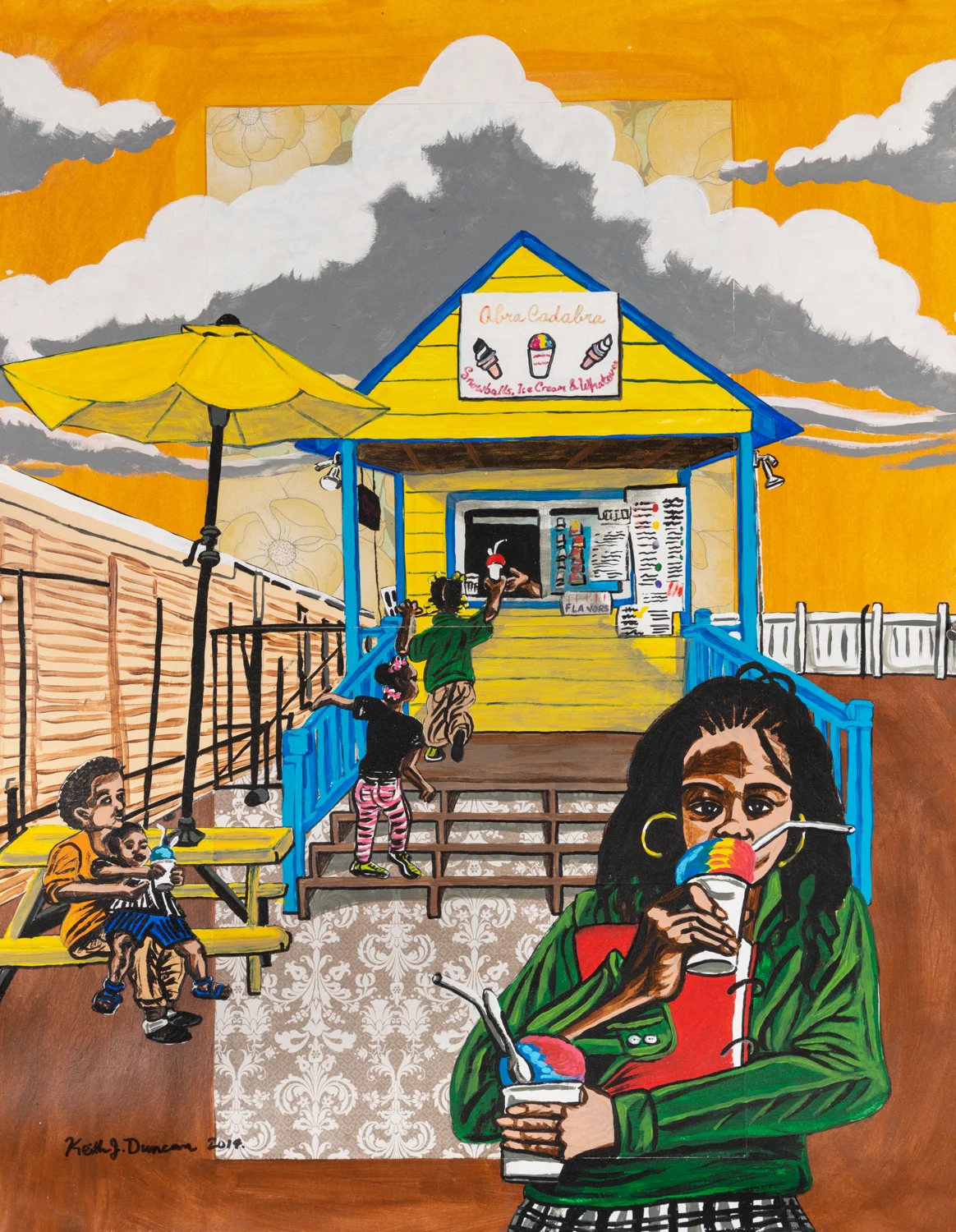 Keith Dunca Snowball Stand, 2014 Acrylic on paper 28 x 22 inches