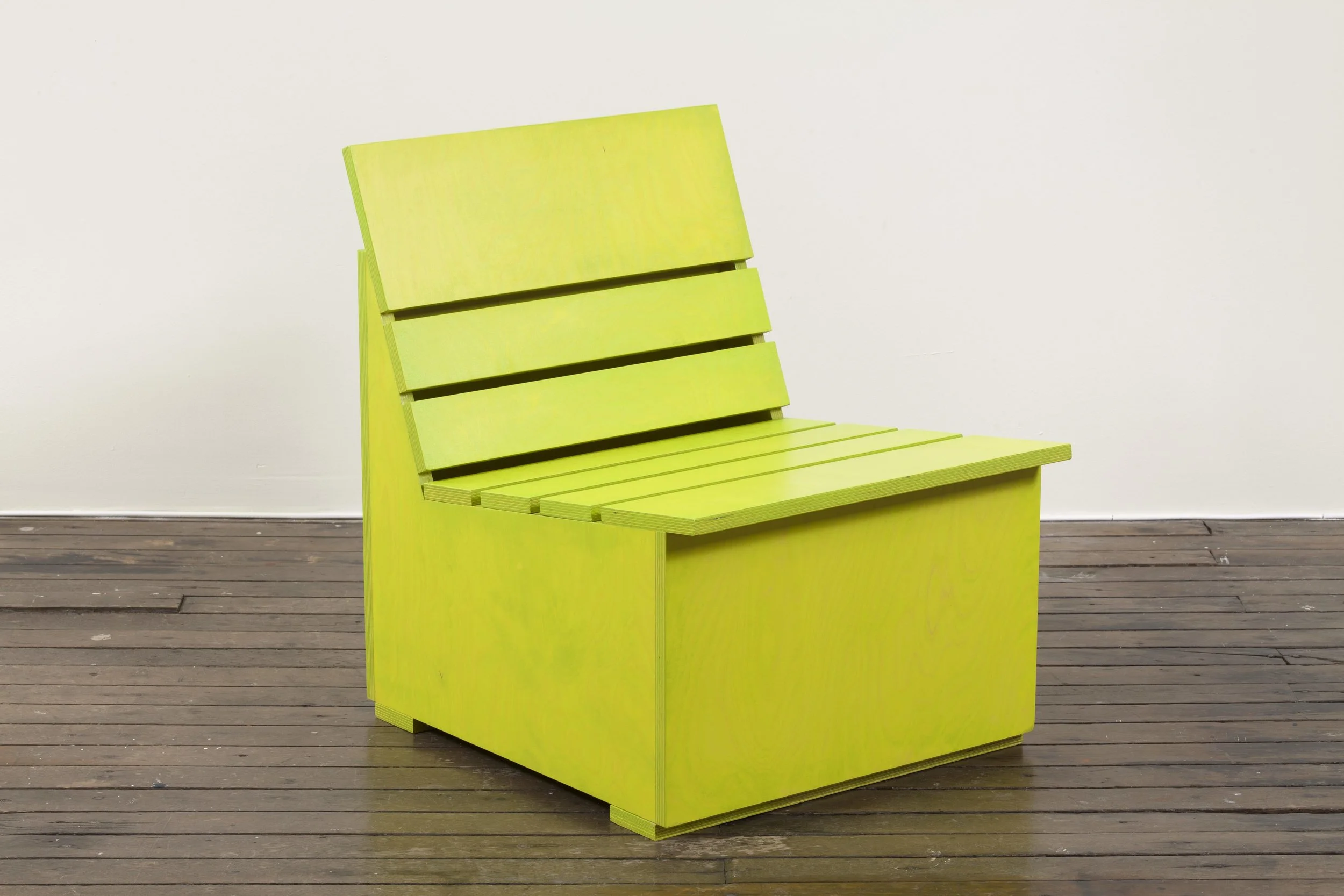 Mary Heilmann Sunny Chaise #8, 2015 Painted plywood 25.5 x 20.125 x 24.25 inches
