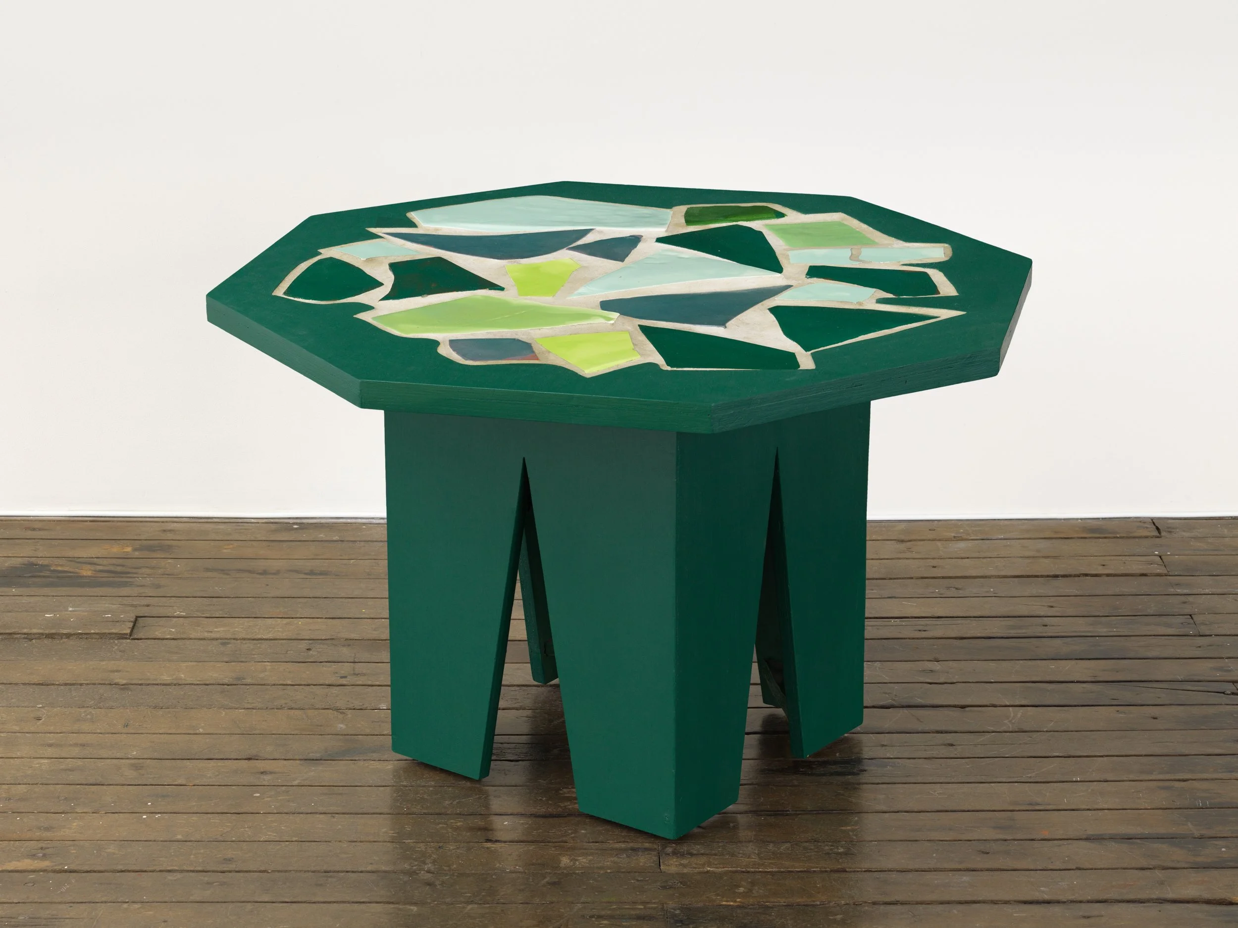 Mary Heilmann Deirdre, 1996 Painted wood, glazed ceramic, and grout 21.5 x 33 x 33 inches