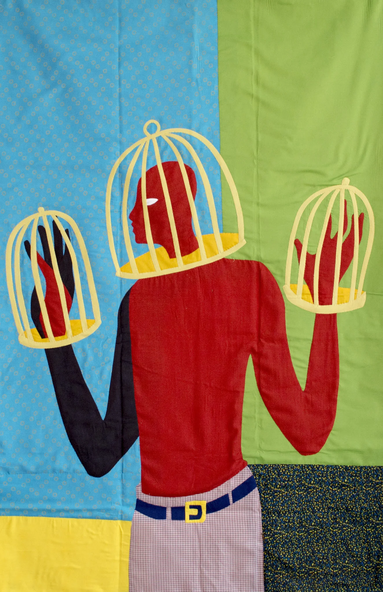 Christopher Myers I Know Why, 2019 Appliqué Fabric 72 x 48 inches