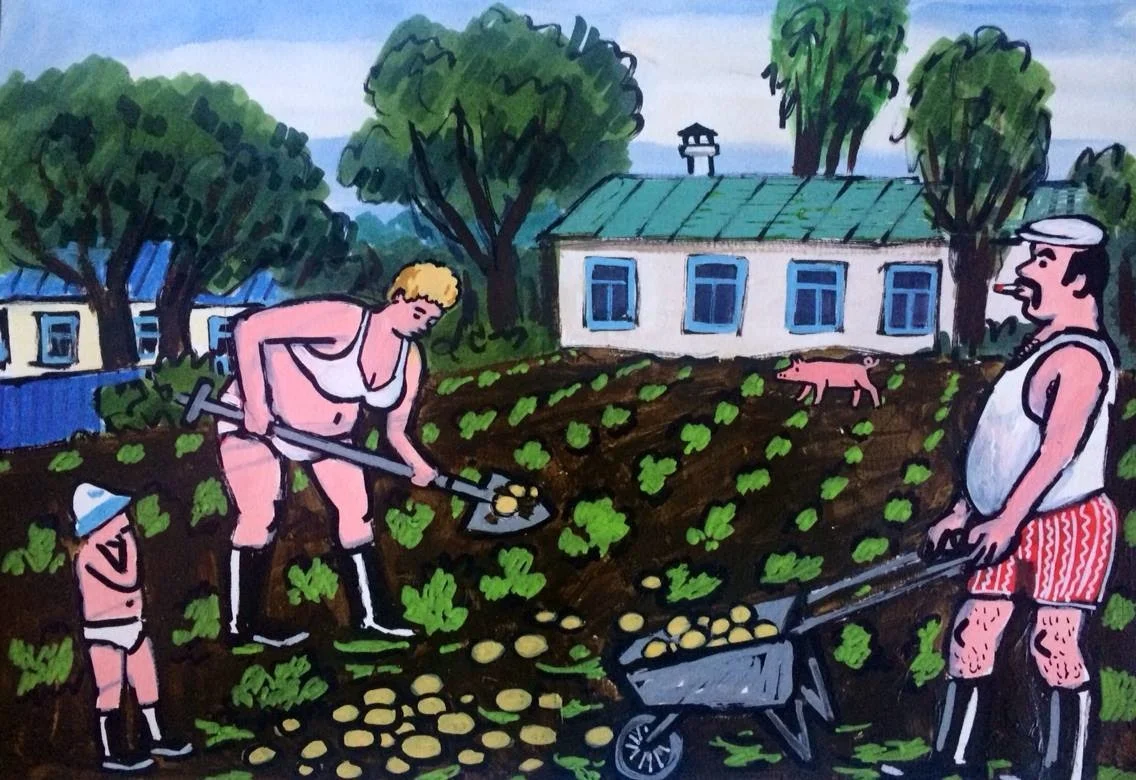 Zoya Cherkassky Fazenda, 2016 Acrylic, markers and watercolor on paper 22 x 30 inches