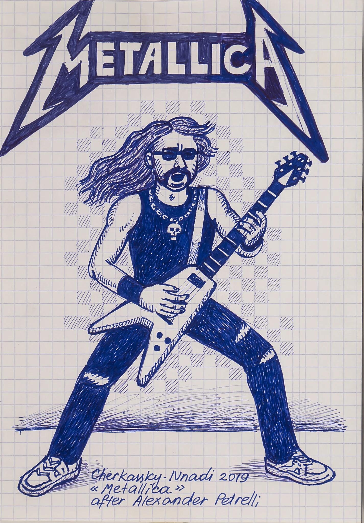 Zoya Cherkassky Metallica, 2019 Pen on paper 8 x 5 1/2 inches
