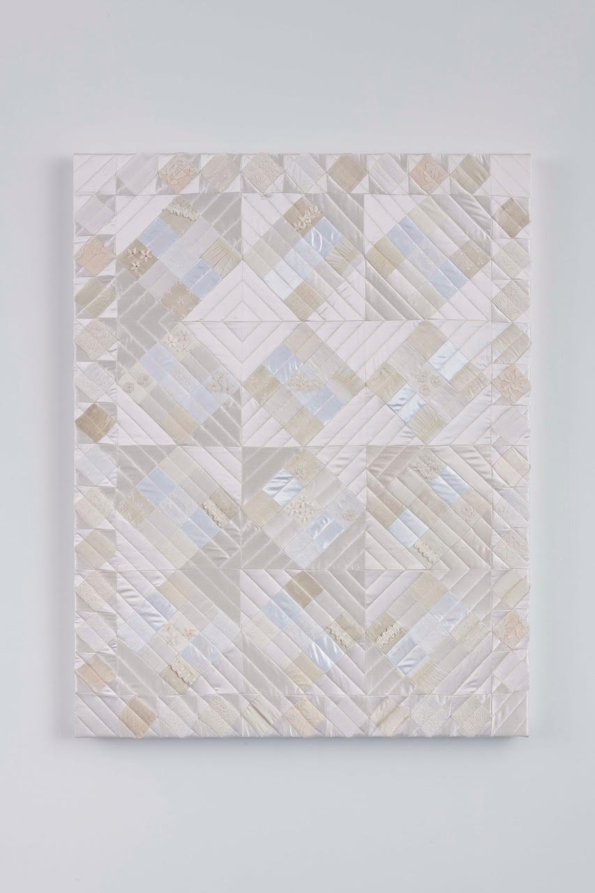 Zoë Buckman Upon her Peerless Eyes, 2017 Quilted vintage wedding dresses 44 x 56 inches