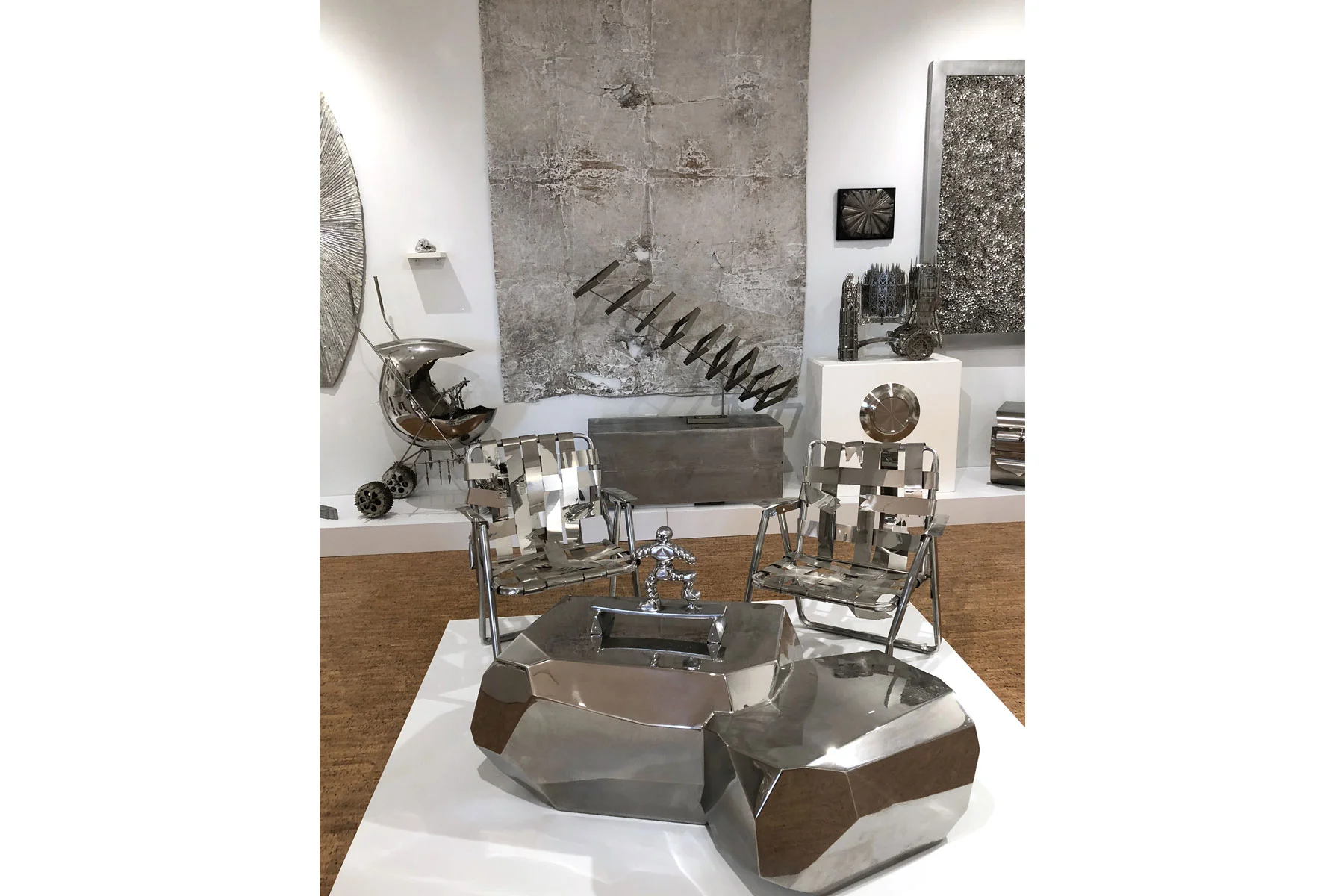 Silver-themed artwork installation, The Bunker Artspace, Palm Beach, Florida