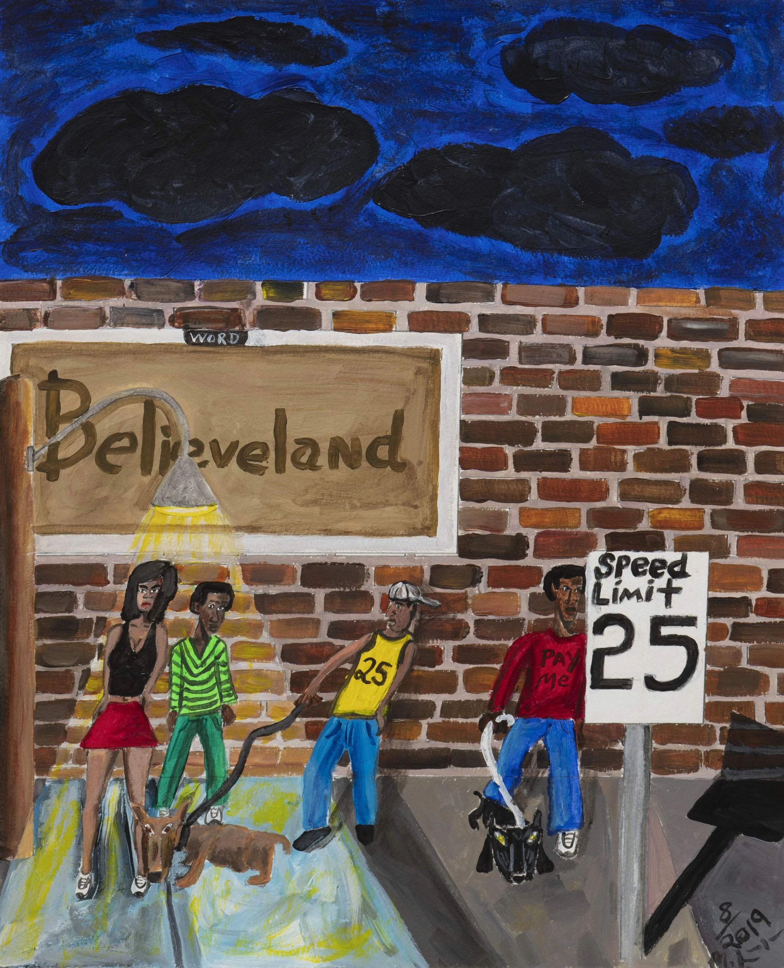 Michelangelo Lovelace Believeland, 2019 Acrylic on paper 20 x 16 inches