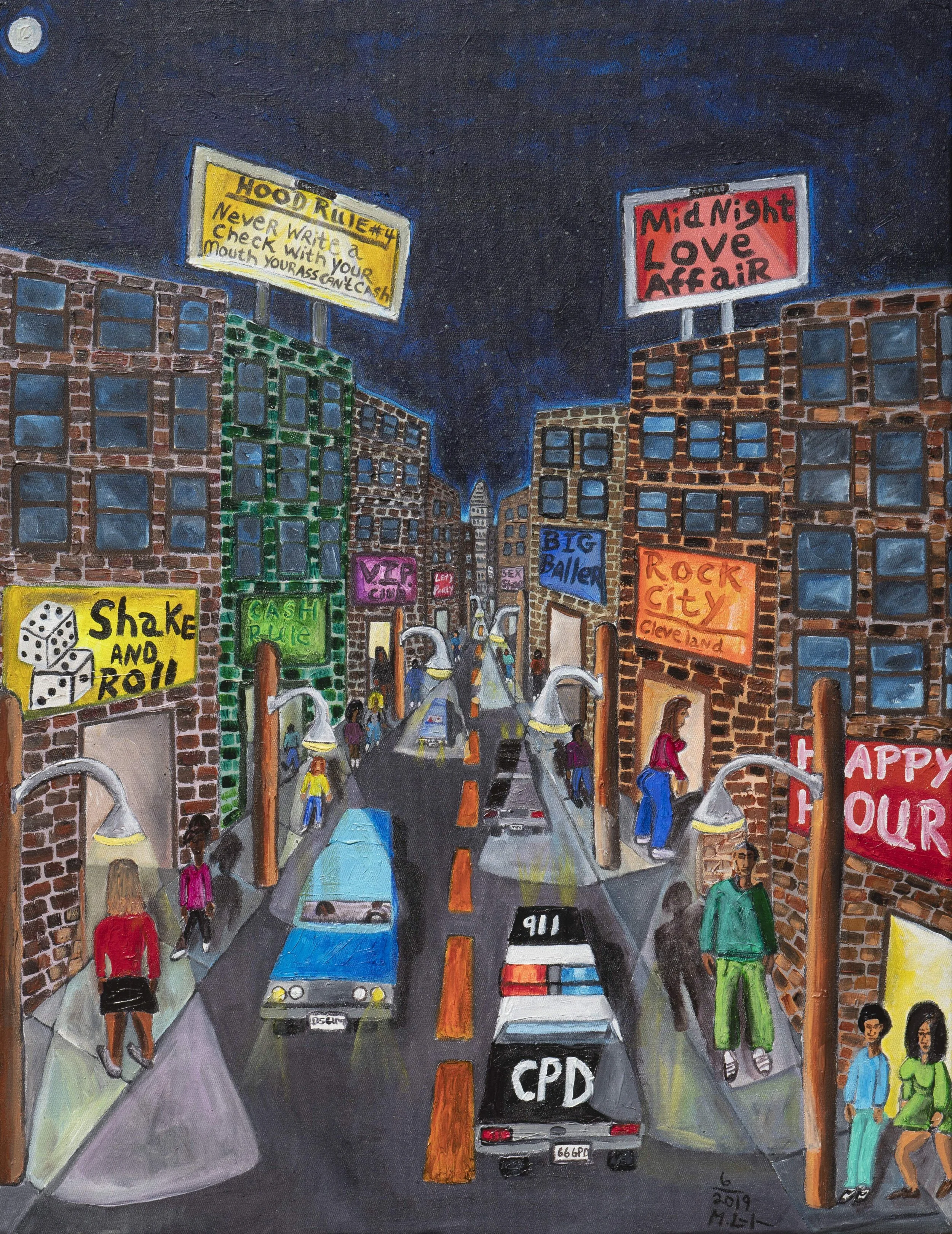 Michelangelo Lovelace The Sun Goes Down, 2019 Acrylic on canvas 44 1/2 x 35 inches