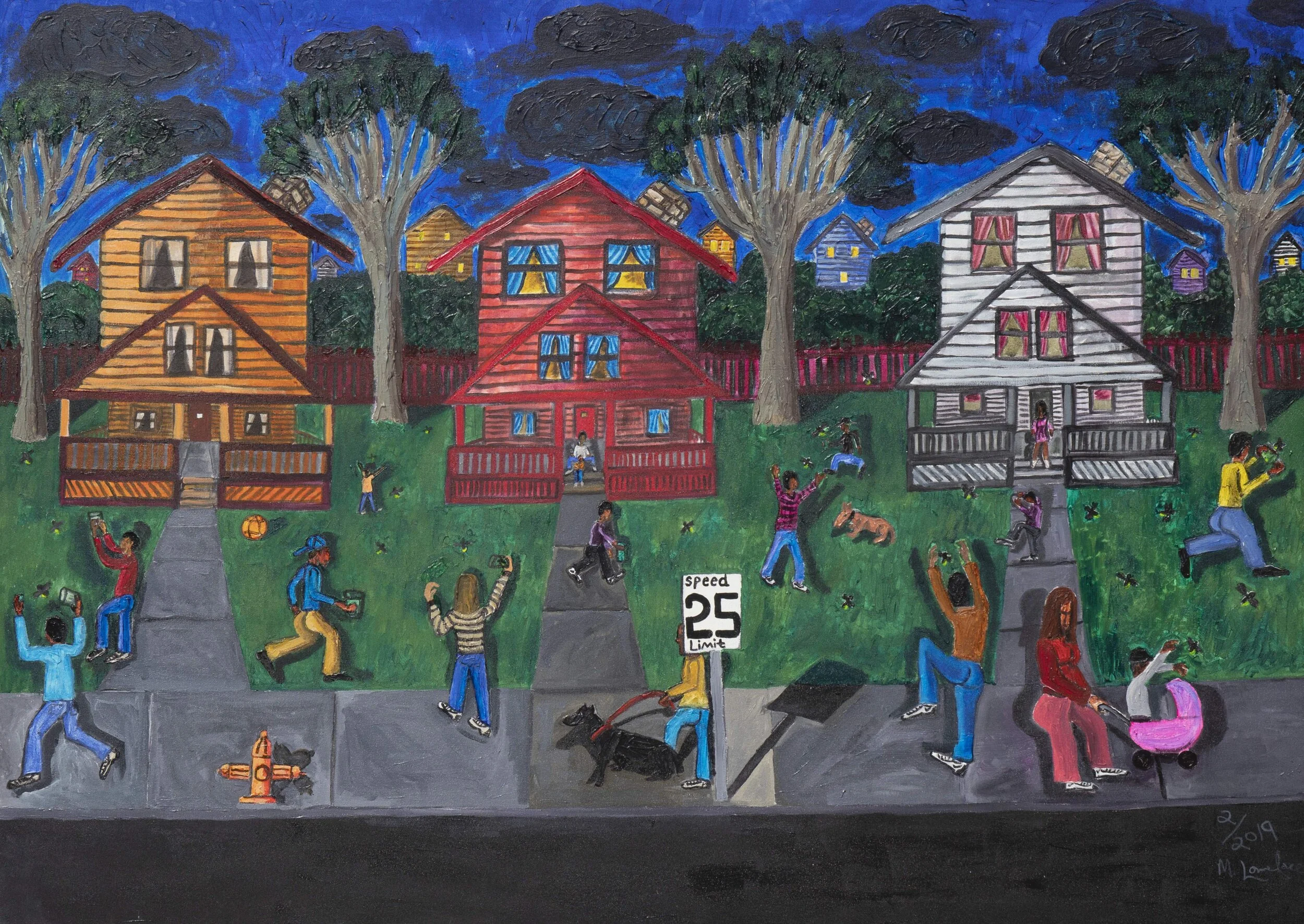 Michelangelo Lovelace Chasing Fireflies, 2019 Acrylic on canvas 43 x 60 inches