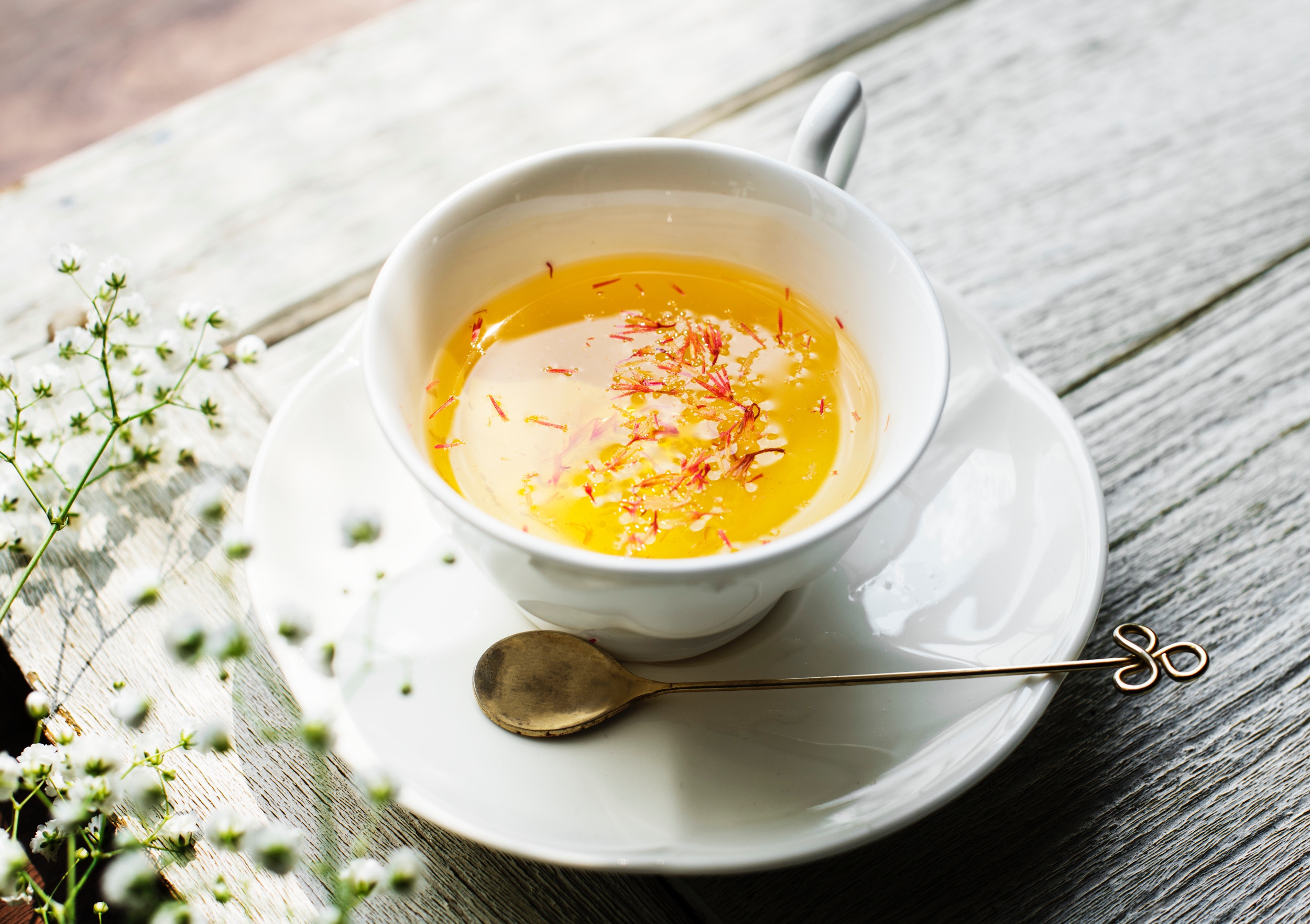 Saffron steeping in warm water.