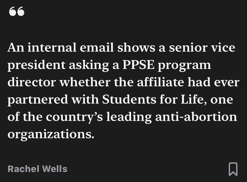 This should sound major alarm bells across the entire Planned Parenthood organization. A person in a senior leadership position is questioning whether they should partner with the nation&rsquo;s most extreme anti-abortion group.

Read more at TNRepro