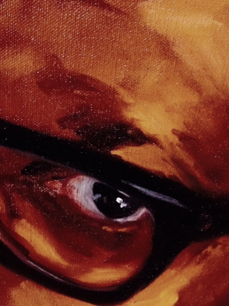 Detail: "Study for WITNESS 2," Oil on Canvas, 20"h x 16"w, 2015