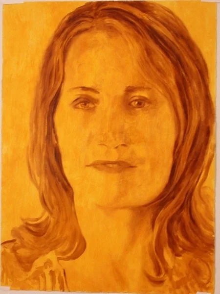 Study for "SYNERGISTIC ADVERSARIES: Ann Craven, 2001," Oil on Gessoed Paper, 30" h x 22" w, 2001