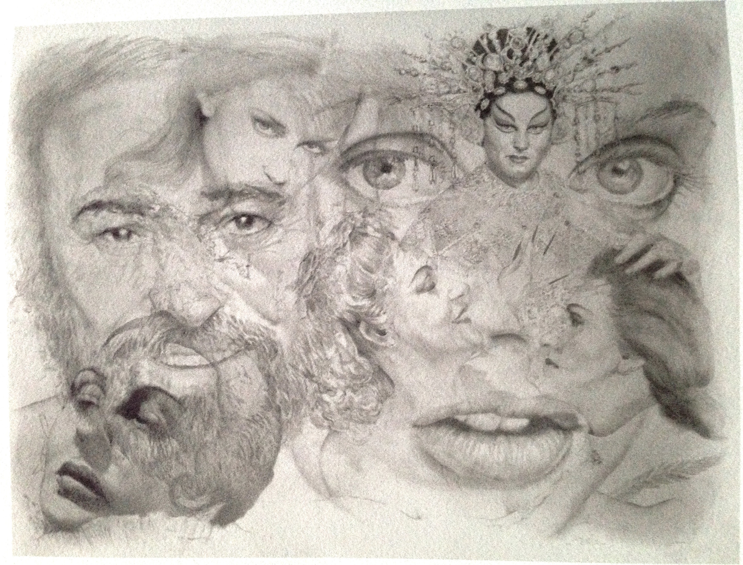 "COLLISION: Scenes from a Playbill," Graphite on Paper, 2001