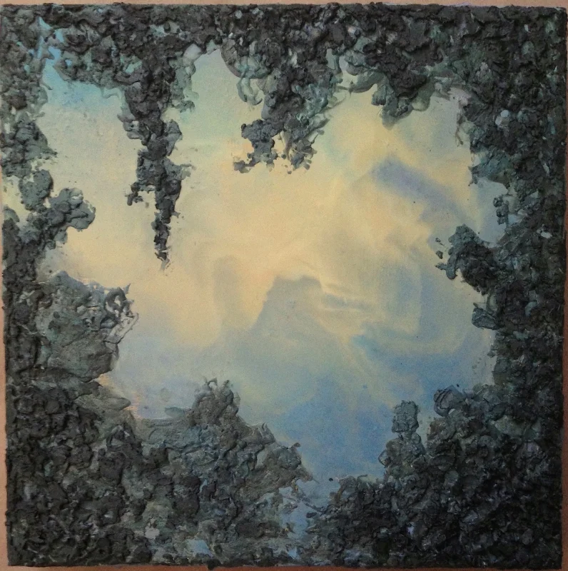 "Ruminations #3: Breakaway," Encaustic with Oil on Wood Panel, 10h"x10w," 2015