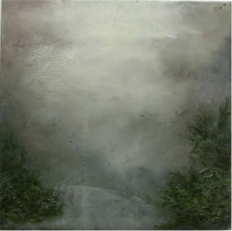 "Tabula Rasa # 5," Encaustic with Oil on Wood, Panel 18" h x 18" w, 2010