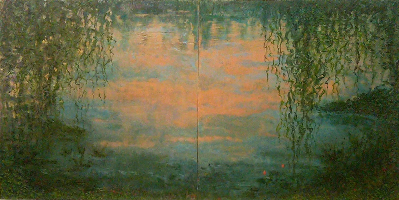 "Tabula Rasa #1," Encaustic with Oil on Wood Panel (Diptych), 18 h" x 36w", 2010-11
