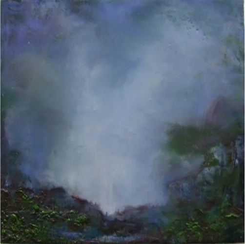 "Tabula Rasa #6," Encaustic with Oil on Wood Panel, 12" h x 12" w, 2011
