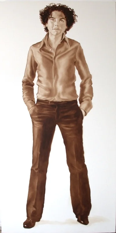 "SYNERGISTIC ADVERSARIES: Calum Stephenson • Collector • 3 / 26 / 03," Oil on Canvas, 36” w x 72” h, 2003