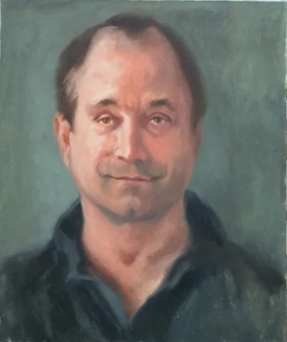 Study for "SYNERGISTIC ADVERSARIES: Ross Bleckner, Artist, 2004" Oil on Canvas 24" h x 20" w, 2004