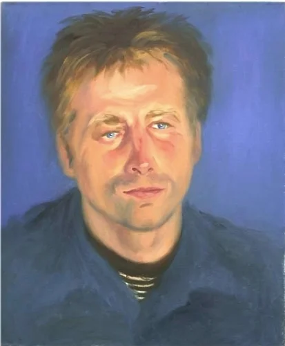 Study for "SYNERGISTIC ADVERSARIES: Stefan Kurten, 2001," Oil on Canvas, 24" h x 20" w, 2001