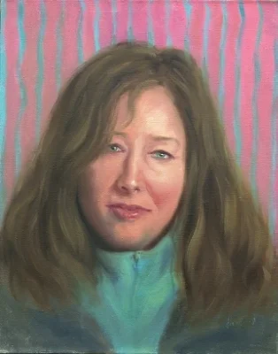 Study for "SYNERGISTIC ADVERSARIES: Mary Hrbacek, Critic, 2001," Oil on Canvas, 20" h x 16" w, 2001