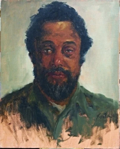 Study for "SYNERGISTIC ADVERSARIES: Howard McCalebb, Artist, 2001," Oil on Canvas, 20" h x 16" w, 2001