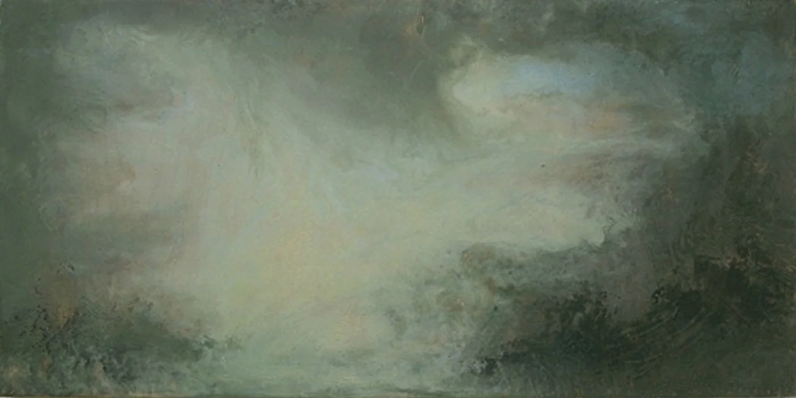 "EVOCATIONS # 59" Encaustic and Oil on Wood Panel, 24"h x 36"w, 2002