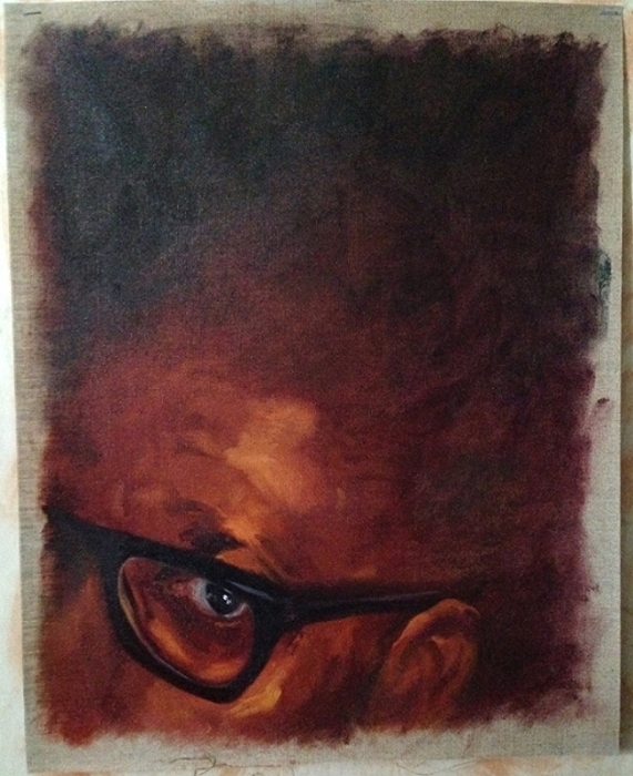 "Study for WITNESS 2," Oil on Canvas, 20"h x 16"w, 2015