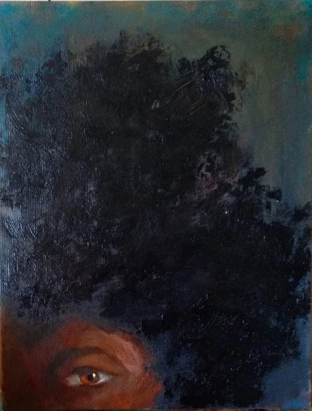 "WITNESS 1," Oil on Canvas Board, 14"h x 11"w, 2015