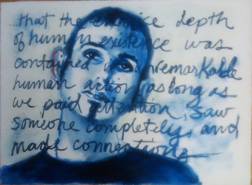 Study for “SYNERGISTIC ADVERSARIES: Ernesto Pujol, Artist,” Oil on Gessoed Paper, 22” h x 30” w, 2002