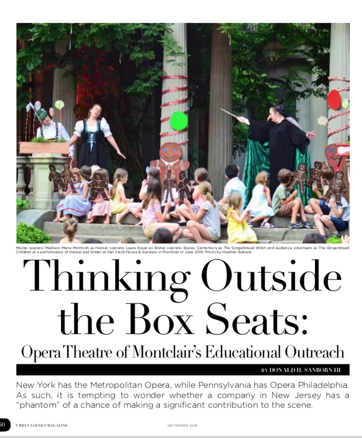 Feature Article on Opera Theatre of Montclair in Urban Agenda Magazine