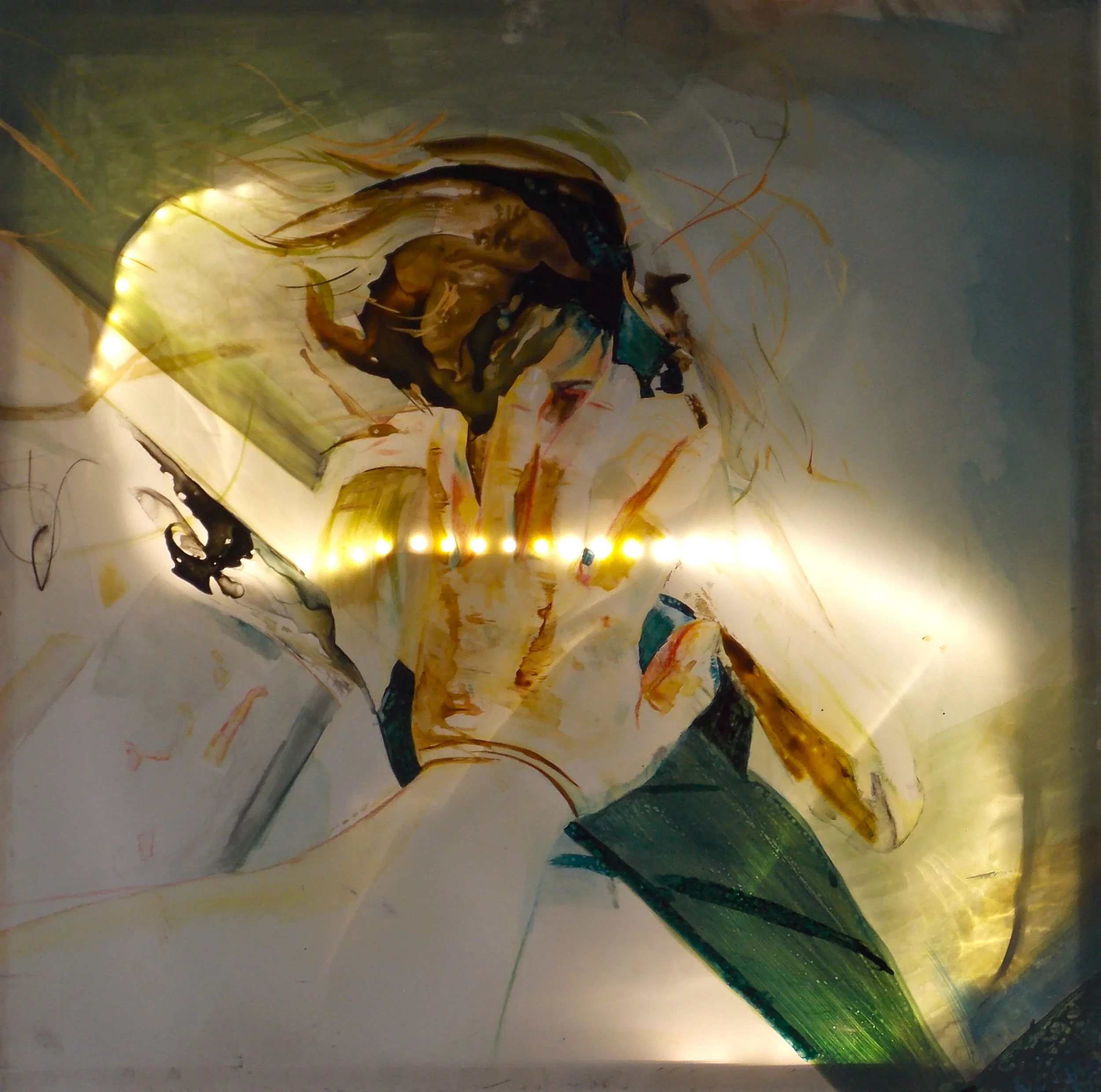 Spotlight 2013 mixed media on mylar, backlit ©Mikaela McLeish 2018