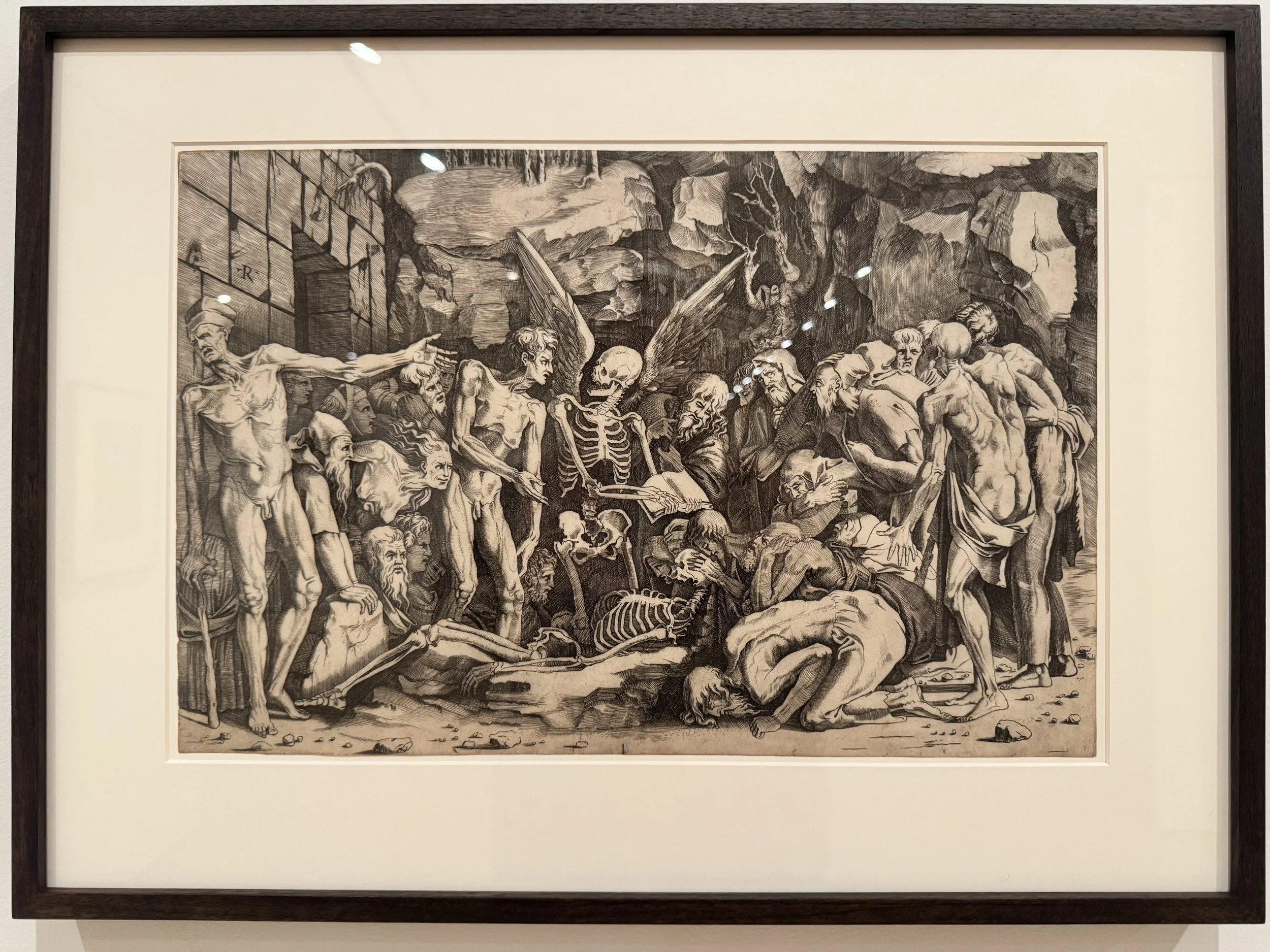 Marco Dente (Italian, ca. 1486-1527) After Rosso Fiorentino (Italian, 1494-1540) Allegory of Death and Fame ("The Skeletons"), ca. 1518-25 Engraving