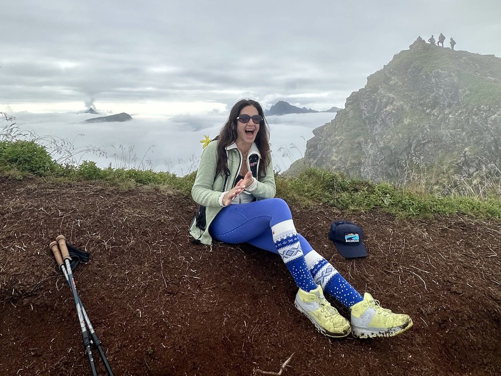 Debra having a blast hiking Norway