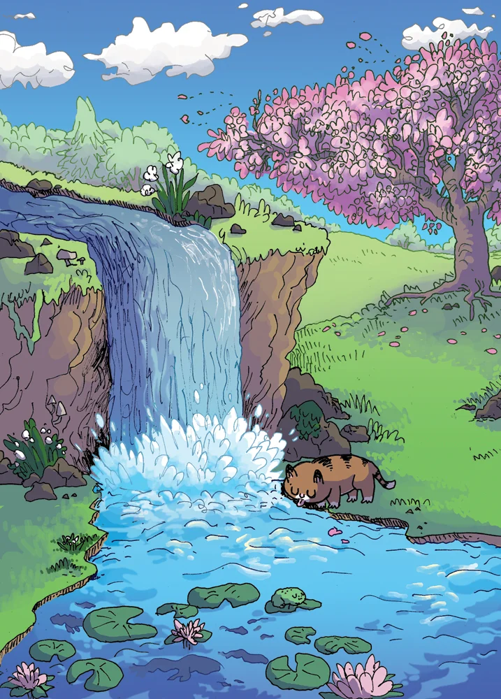 Waterfall Cat