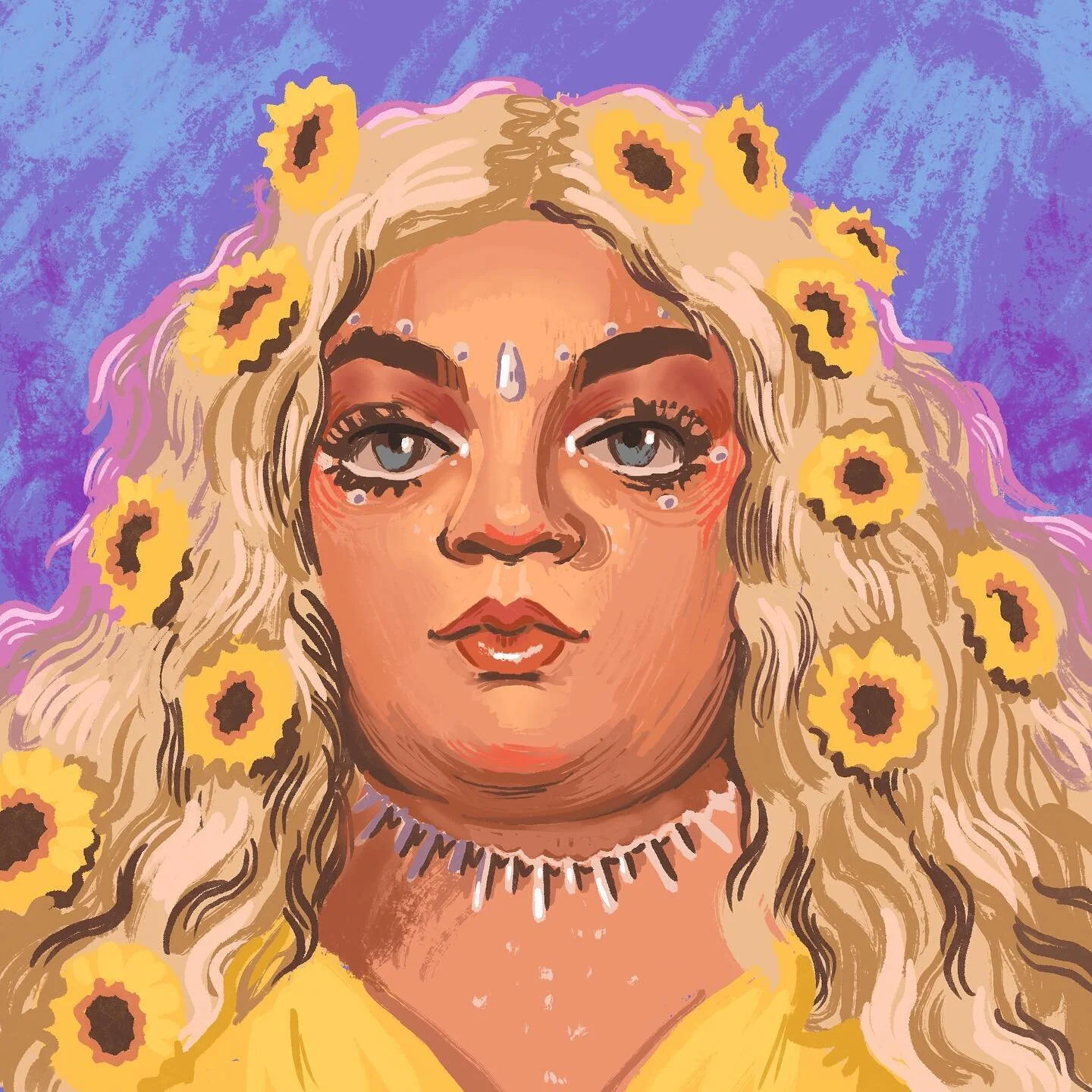 Quick messy drawing of @thekandymuse because I really love the way she does her makeup.