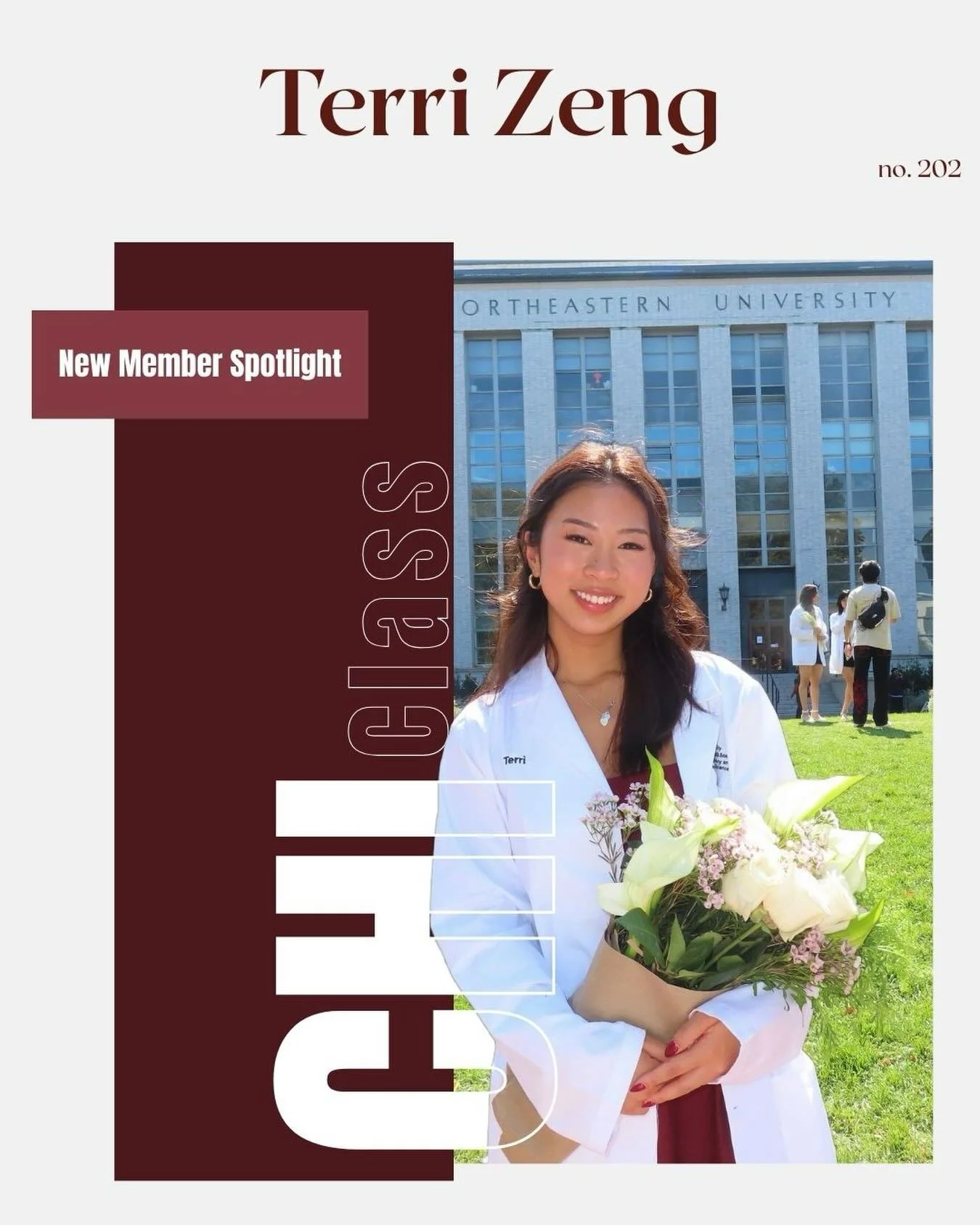 ✨CHI CLASS BROTHER SPOTLIGHT 📣🗣️

Terri is a P2 from Weymouth, MA. She enjoys going on walks, shopping, and cooking in her free time on top of hanging out with friends! Within pharmacy, she&rsquo;s open to exploring different pathways and is excite