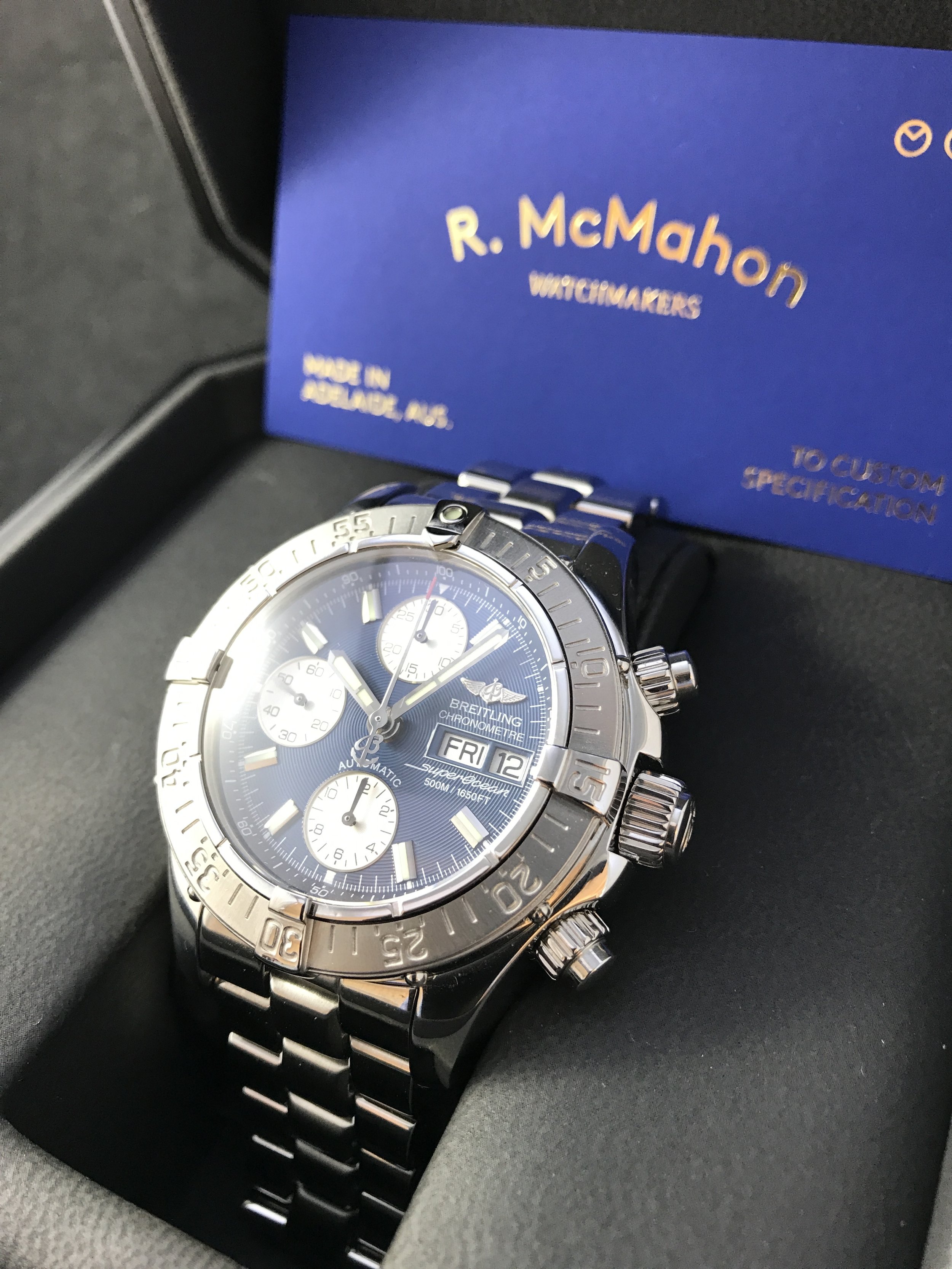 Breitling "Superocean" blue dial chronograph.