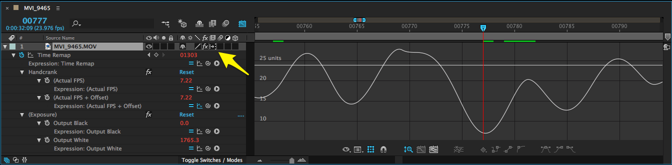 You can also enable Pixel Motion using the switches in the Timeline Panel.