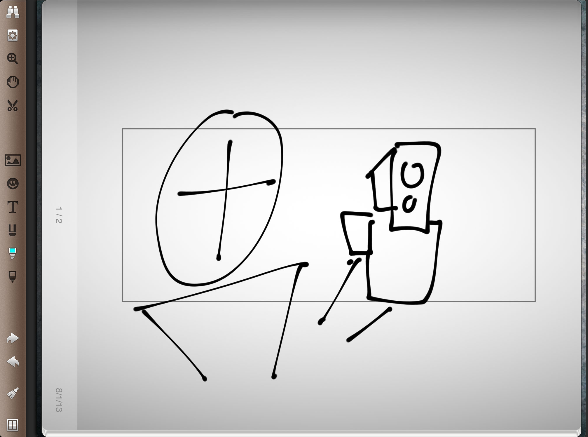 In Noteshelf, you can optionally work with a framing template that can be excluded from your exported images.