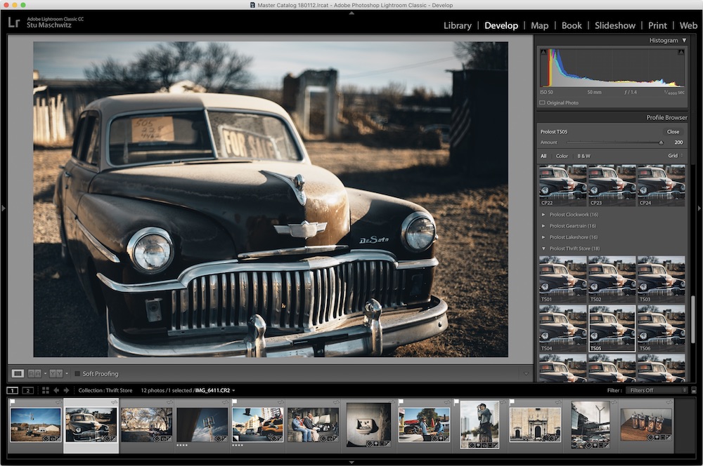 Prolost Profiles appear in the Profiles browser introduced in Lightroom Classic 7.3.
