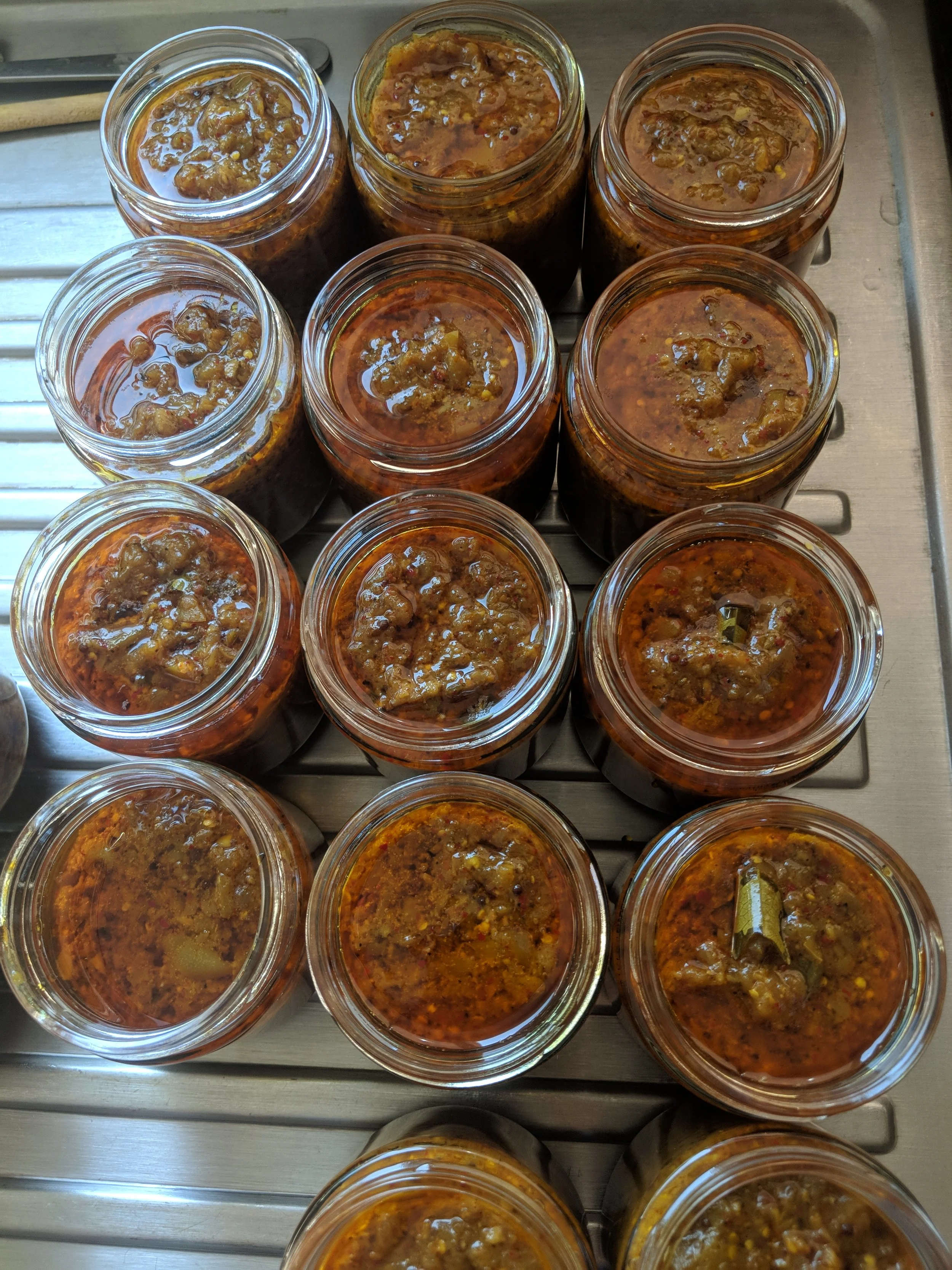 Once the pickle reaches its peak we jar, seal, label, and enjoy!