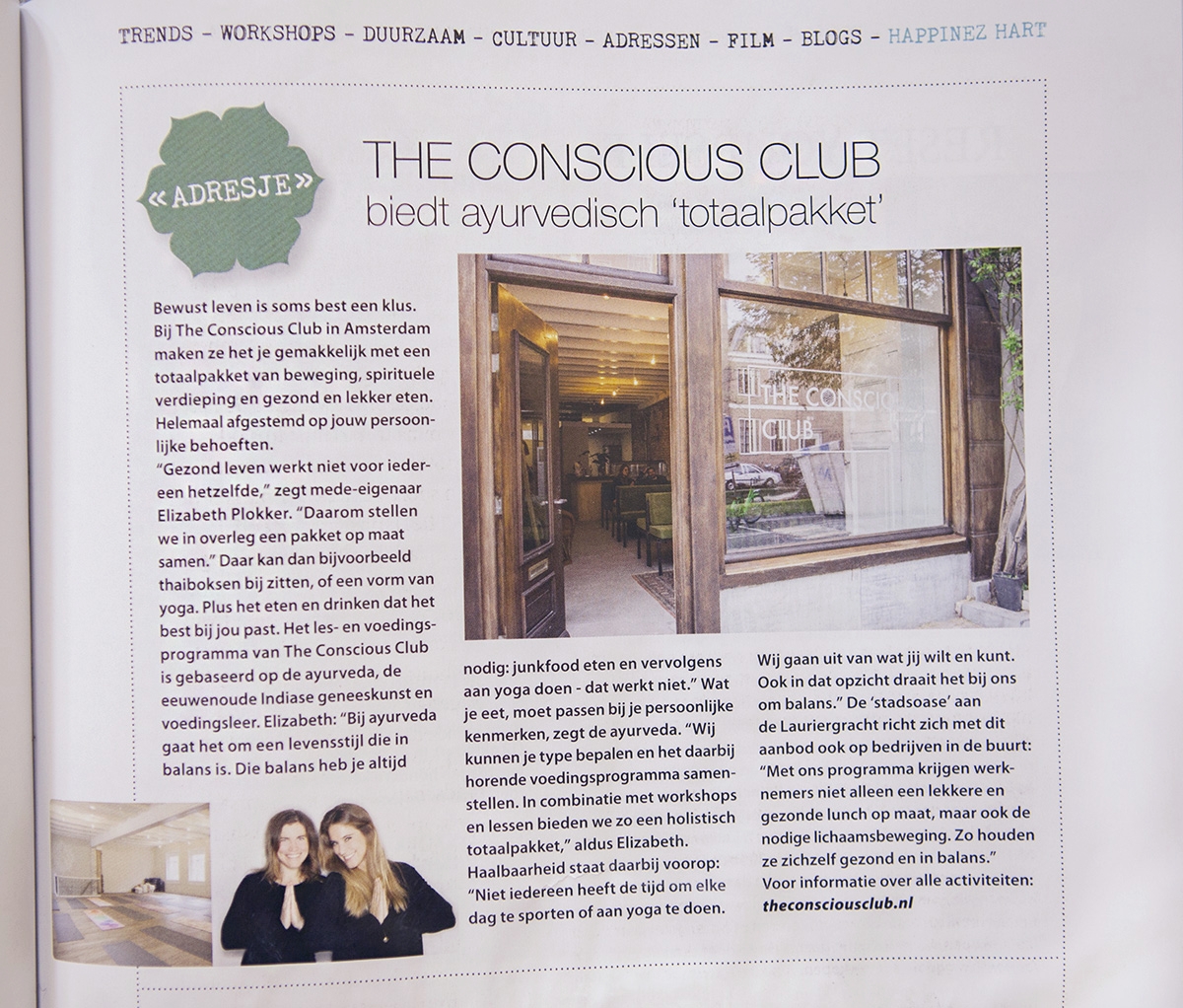 Article in Happinez magazine September 2016