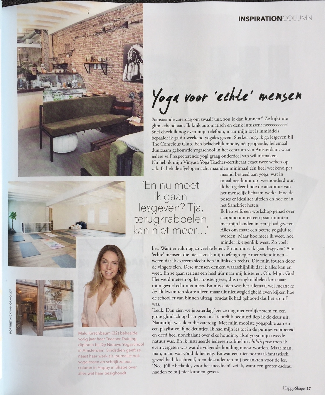Article Malu Kirschbaum in Happy In Shape magazine April 2017
