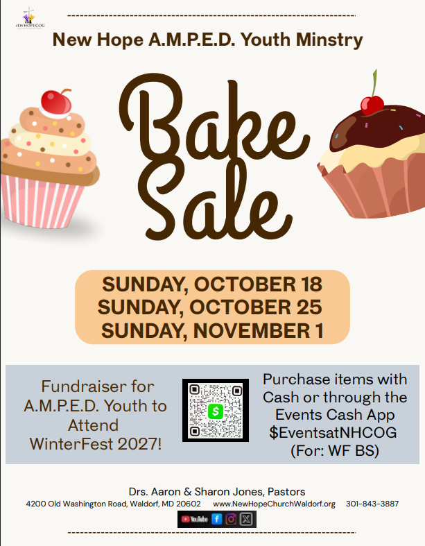 A.M.P.E.D Youth Ministry Bake Sale