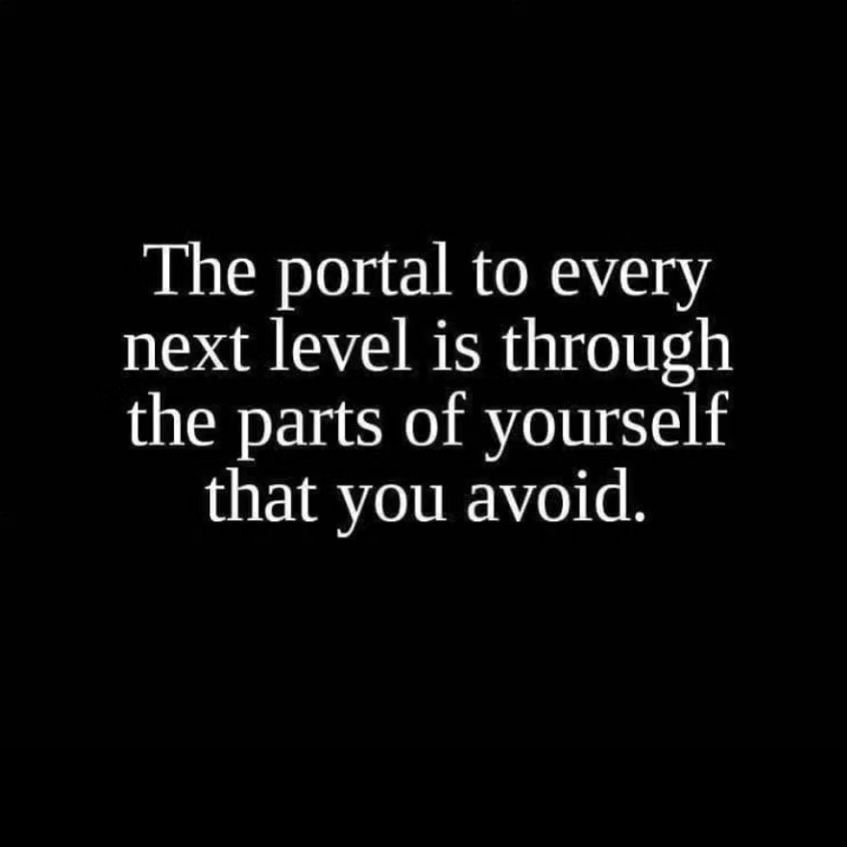 &quot;The portal to every next level is through the parts of yourself that you avoid.&quot;